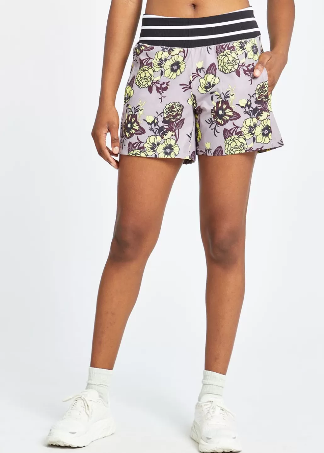 Oiselle Amd Shorts Lavender Flora Print Flash Sale