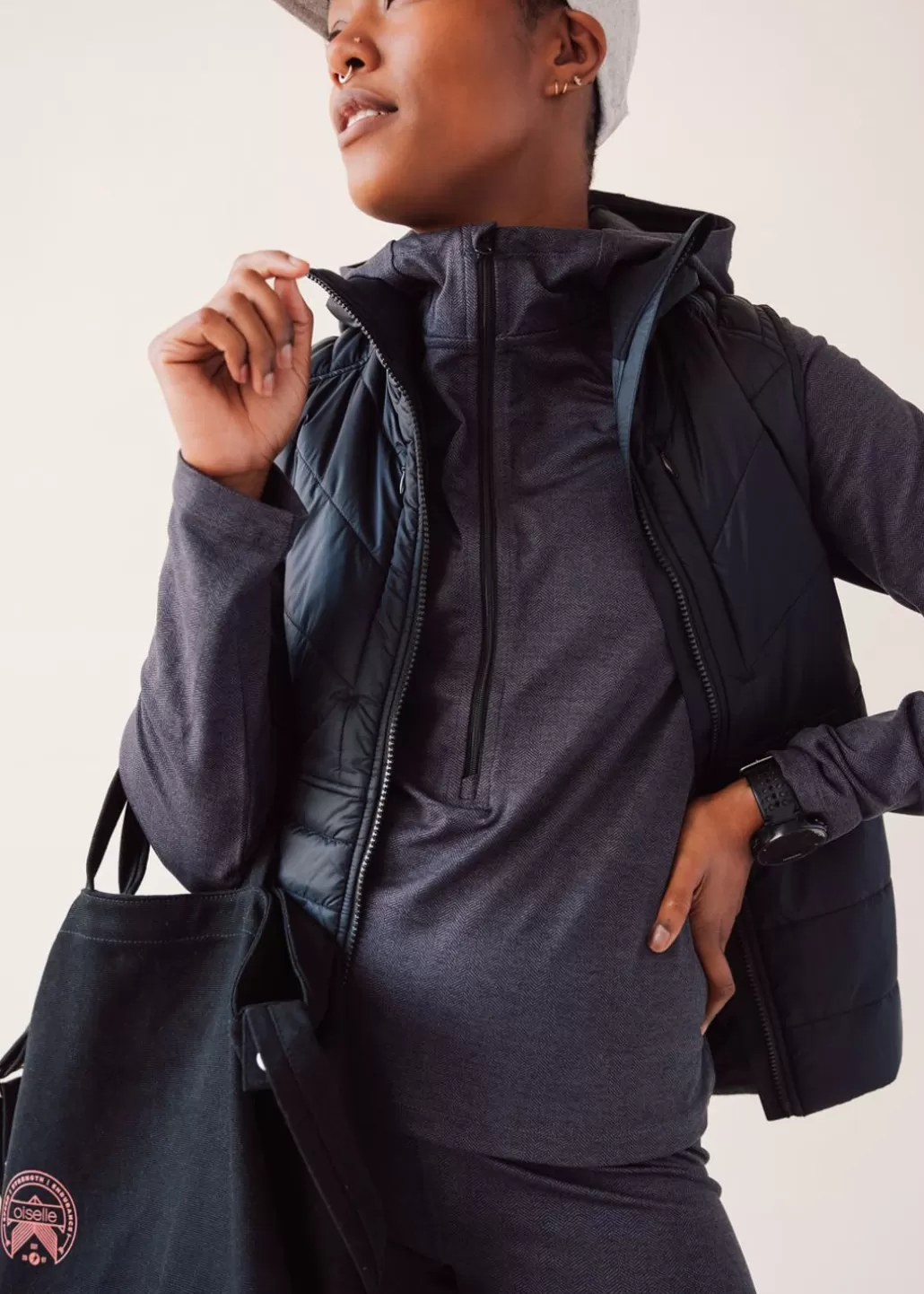 Oiselle Herringbird Hoodie Black Hot