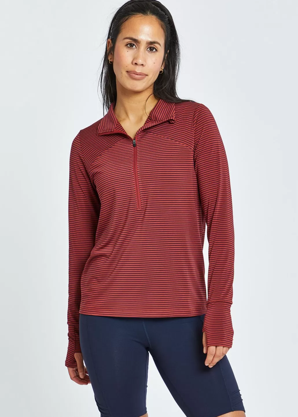 Oiselle Striped Half Zip Best